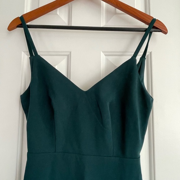 Floor length Lulus gown, dark green blue, XXS. Never been worn - Picture 3 of 6